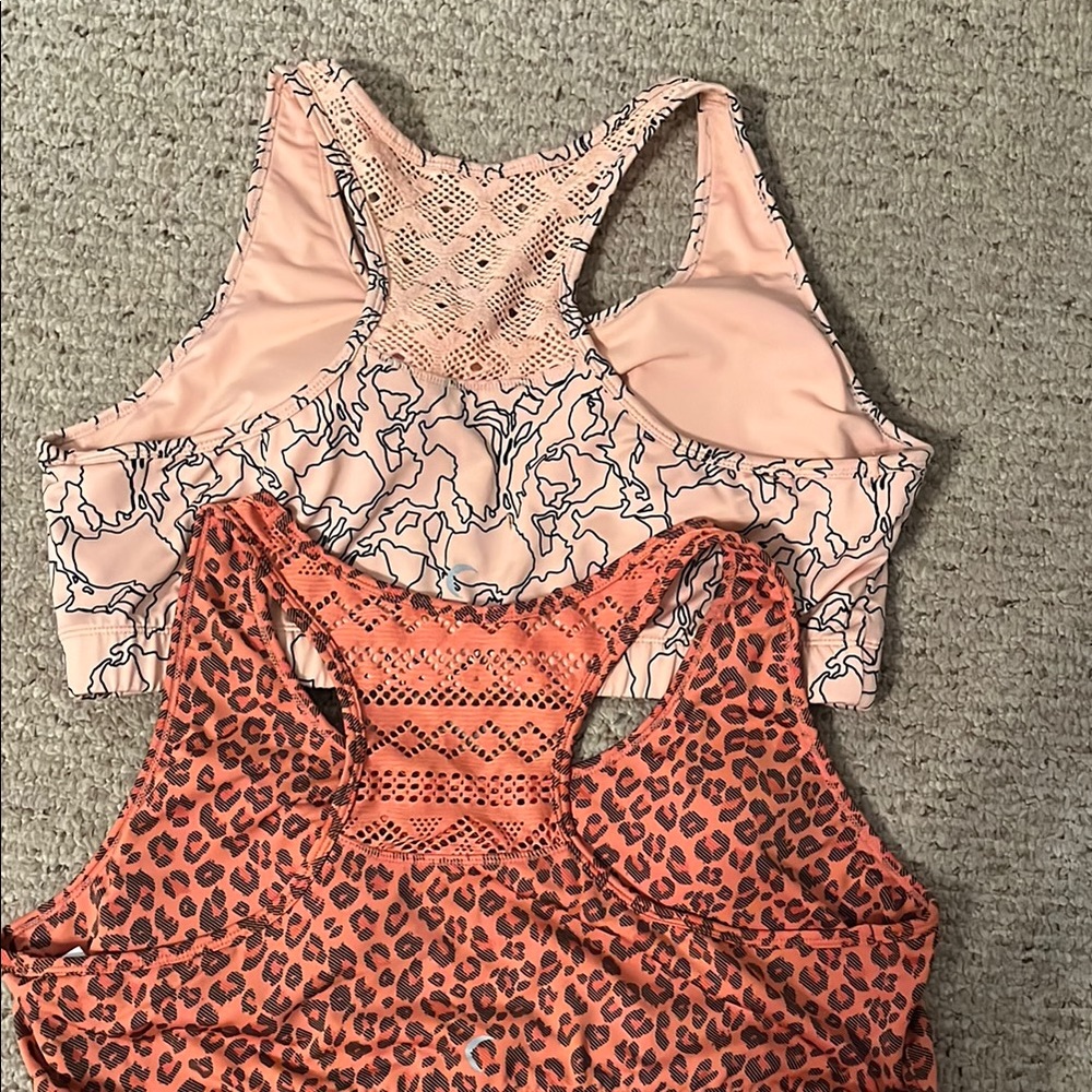 Pink and Orange Patterned Sports Bras - Picture 3 of 3